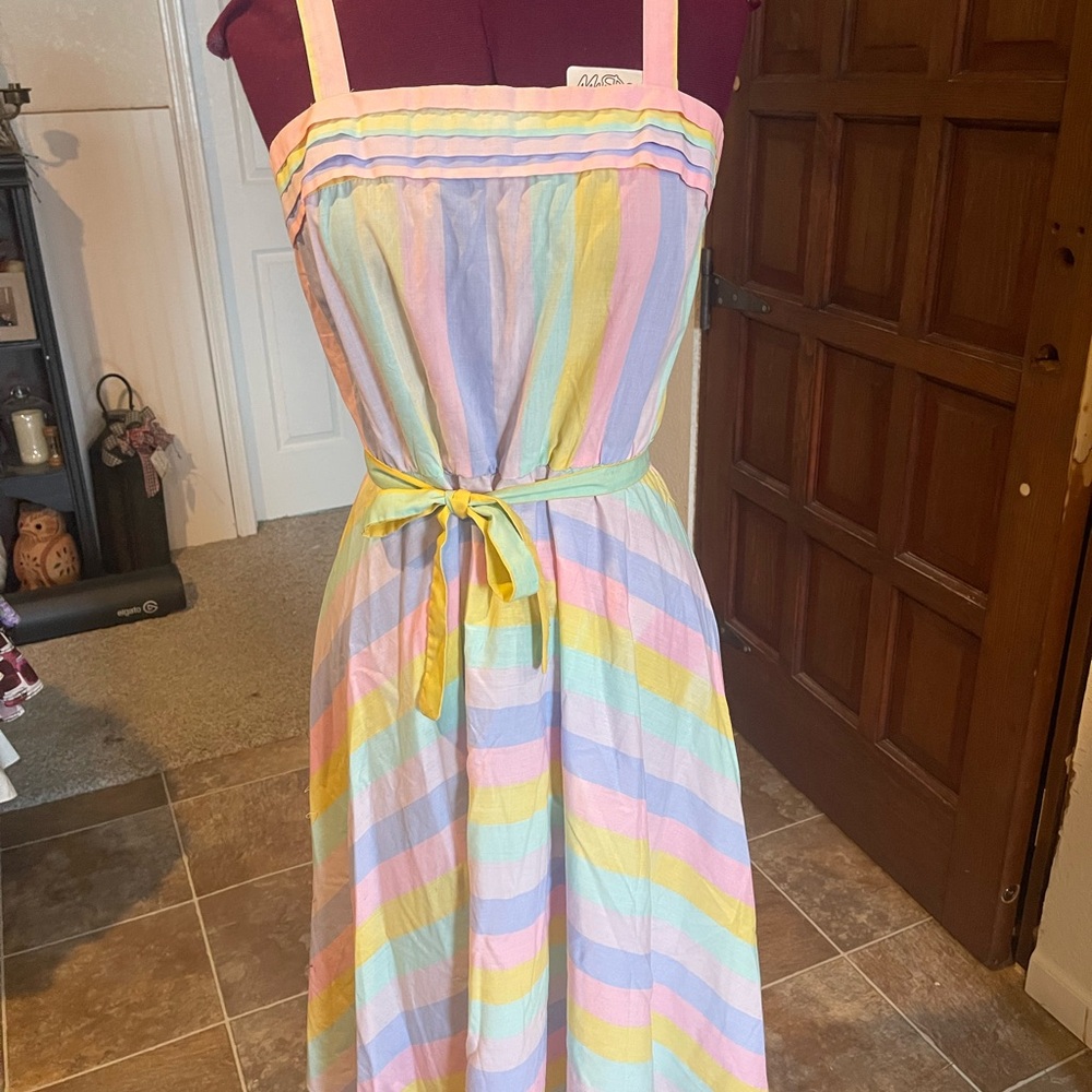 Pastel Striped Midi Dress